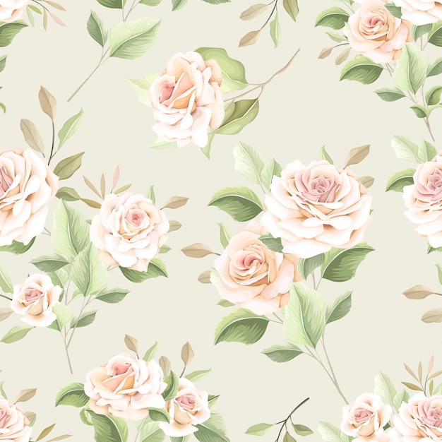 hand drawn flower seamless pattern