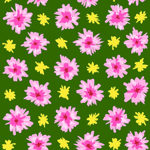 Hand Drawn Flower Seamless Pattern