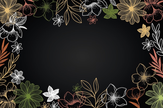 Vector hand drawn flowers background