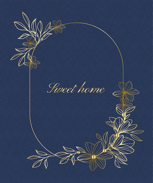 Vector hand drawn flowers condolence card template