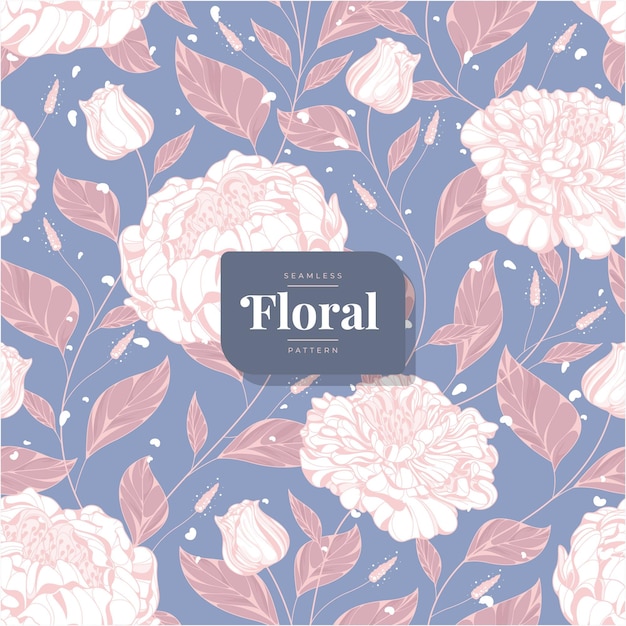 Hand drawn flowers floral pattern