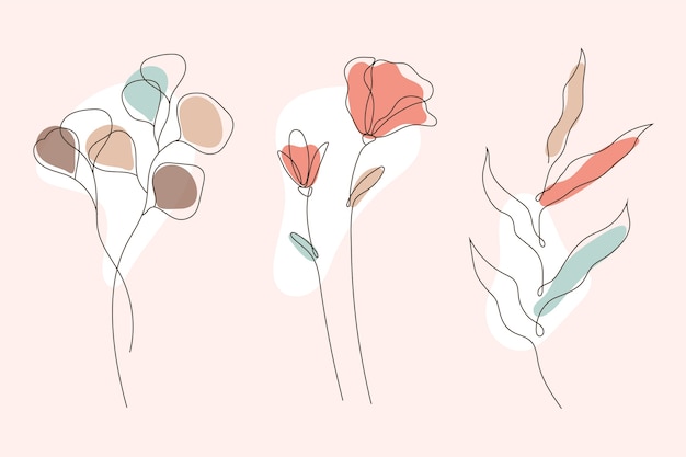 Vector hand drawn flowers illustration