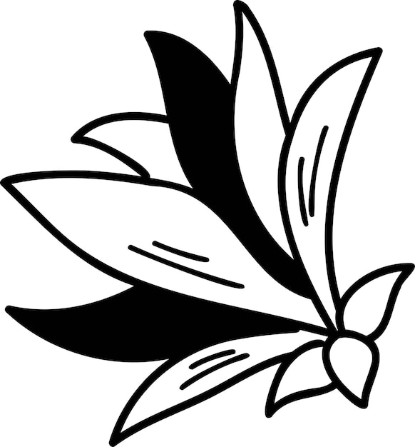 Hand drawn flowers and leaves illustration