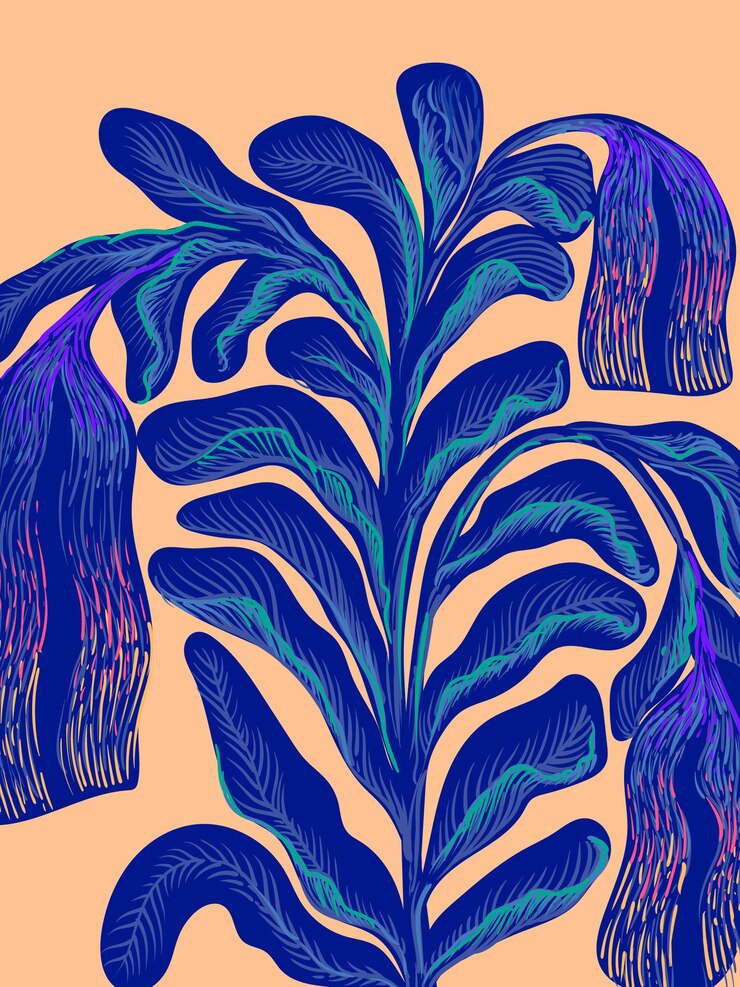 Vector hand drawn flowers and plants engraving on vintage style vector illustration retro floral design