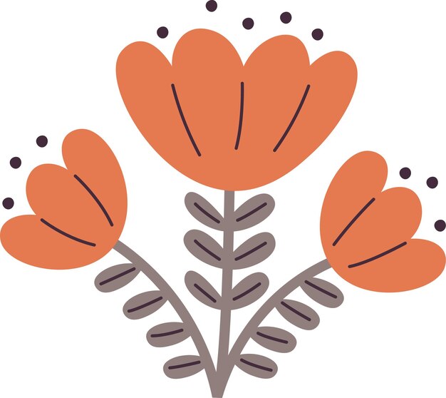 Vector hand drawn flowers