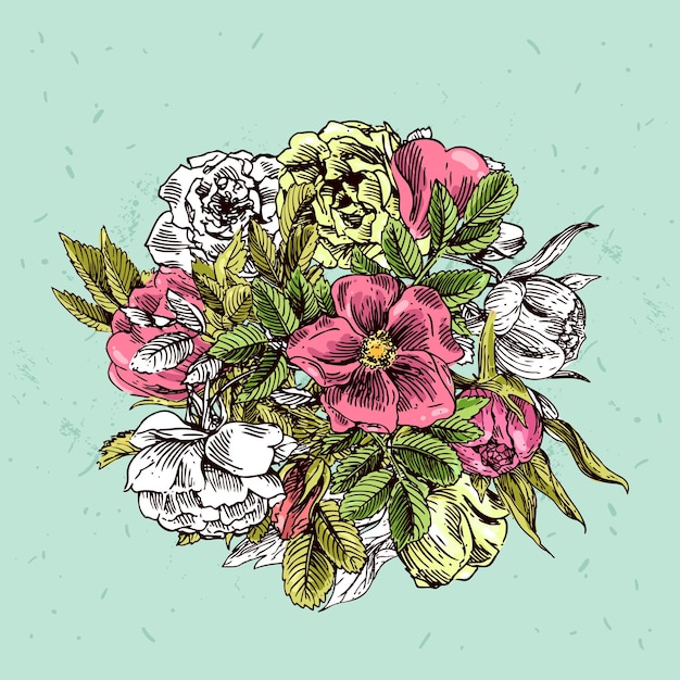 Hand drawn flowers