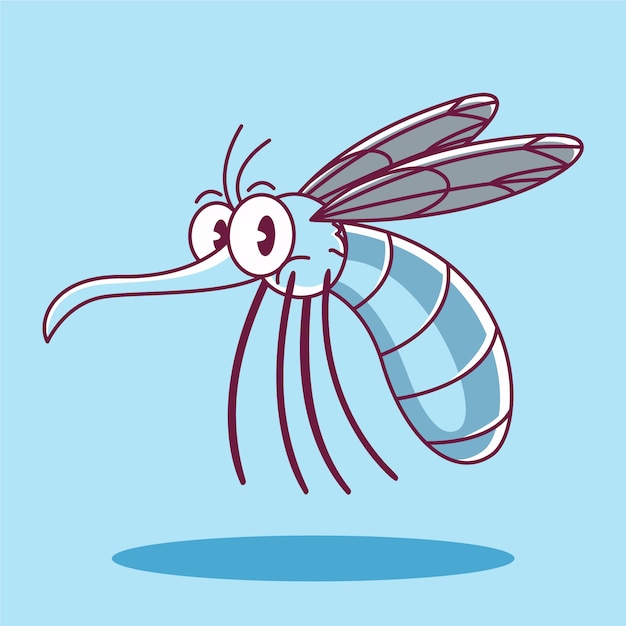 Vettore illustrazione disegnata a mano del fumetto della mosca
