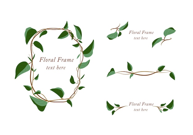 Hand drawn foliage banner elements