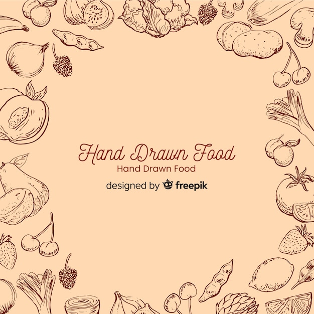 Hand drawn food background