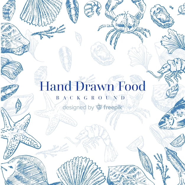 Vector hand drawn food background