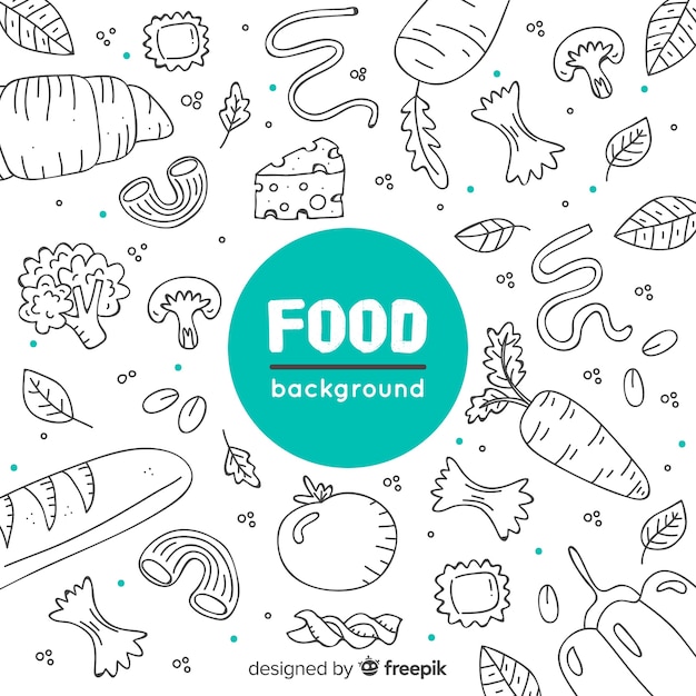 Vector hand drawn food background