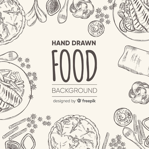 Hand drawn food background