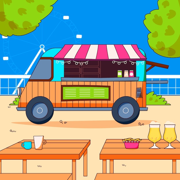 Vector hand drawn food festival illustration