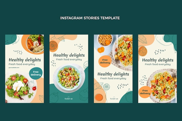 hand drawn food instagram stories