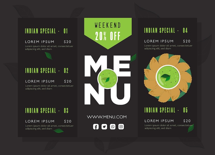 Vector hand drawn food menu vector template
