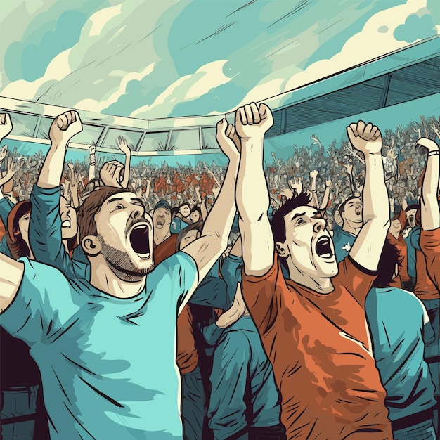 Hand drawn football fans background illustration