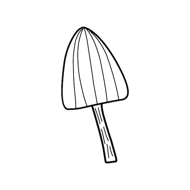 Hand drawn forest mushroom in doodle style