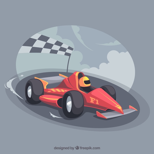 Vector hand drawn formula 1 racing car