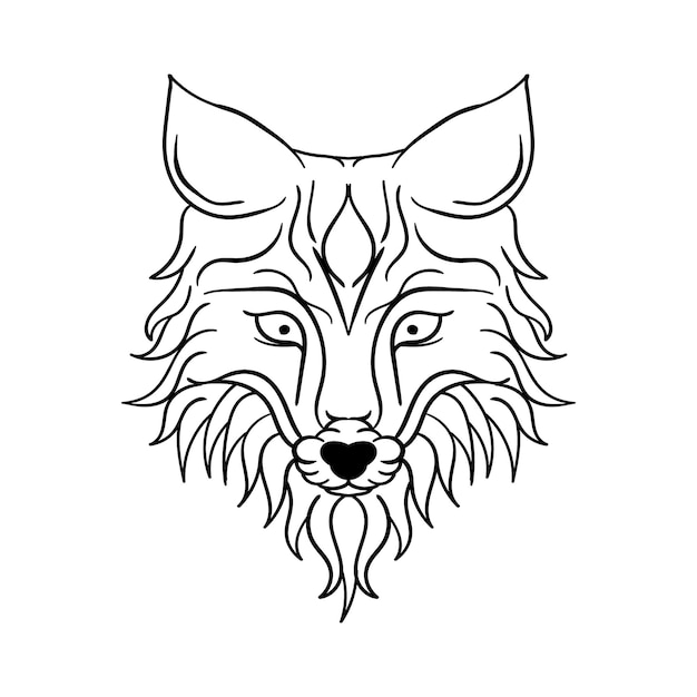 hand drawn fox doodle illustration for tattoo stickers etc premium vector