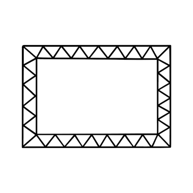 스케치 스타일의 손으로 그린된 프레임 낙서 직사각형 테두리