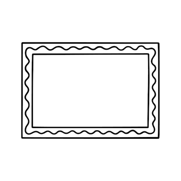 Hand drawn frame doodle rectangular borders in sketch style