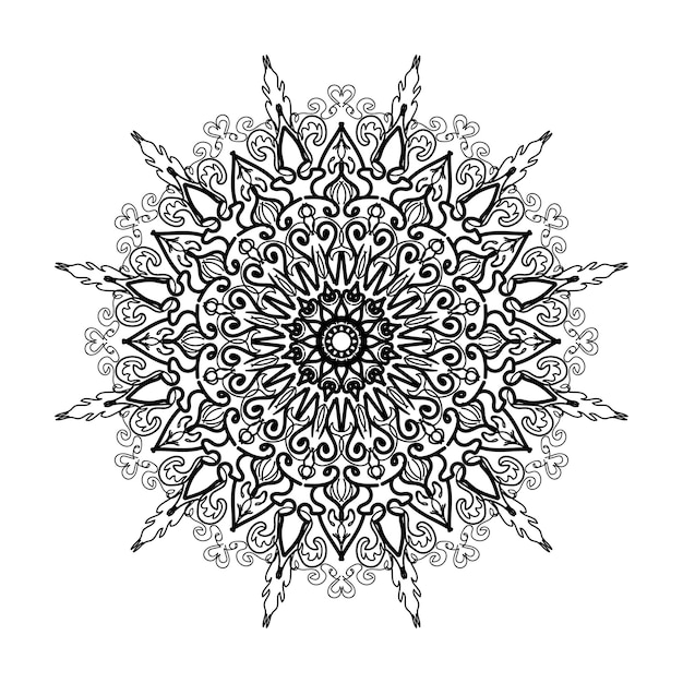 Cornice disegnata a mano con mandala. decorazione in ornamenti etnici orientali doodle.