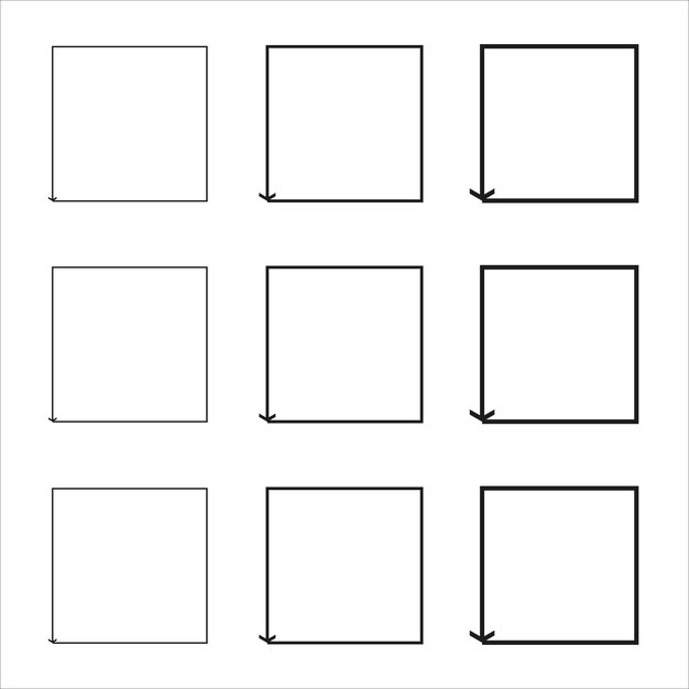 Hand drawn frames grunge ink illustration rectangular shapes