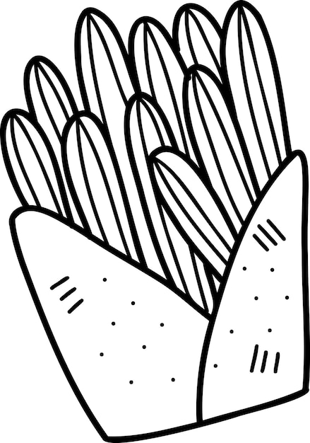 Hand Drawn french fries illustration