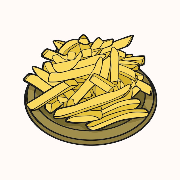 手描きのフライドポテトのイラスト