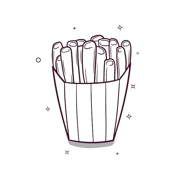 Hand drawn french fries vector illustration