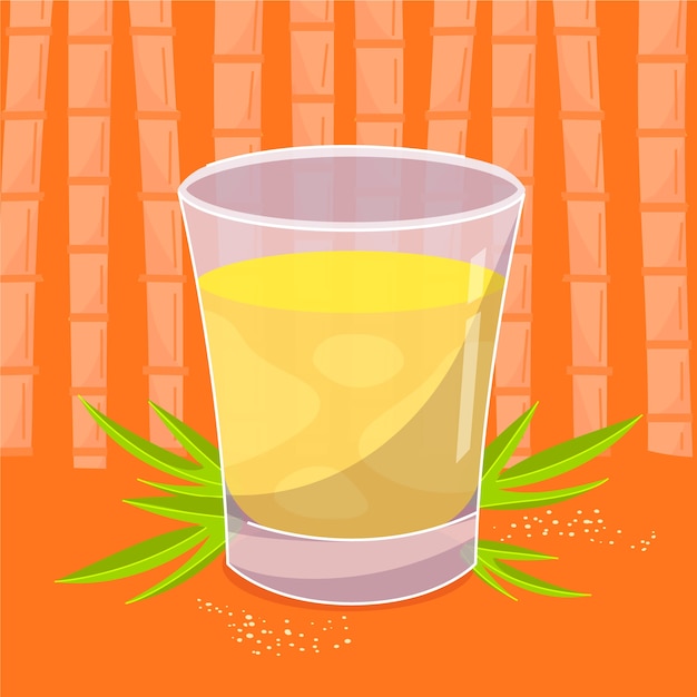 Vector hand drawn fresh cachaça illustration