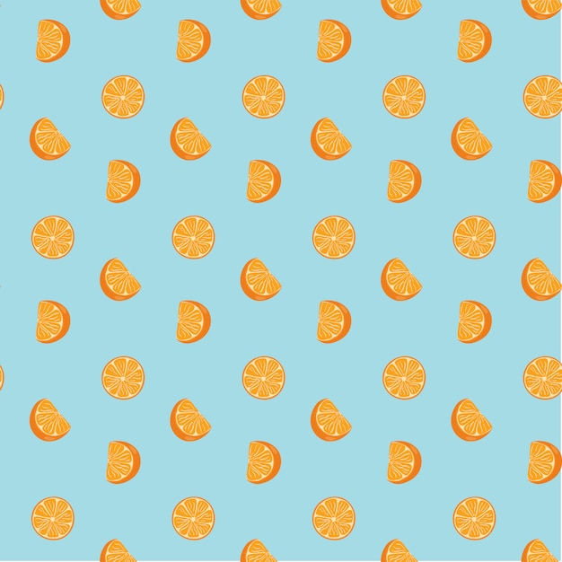 Hand drawn fresh oranges seamless pattern.