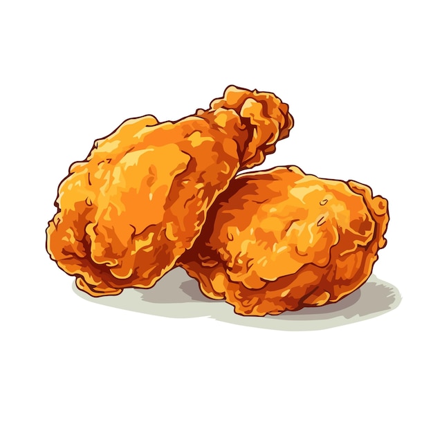 hand drawn fried chicken illustration