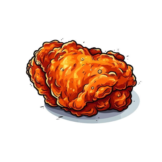 Vector hand drawn fried chicken illustration