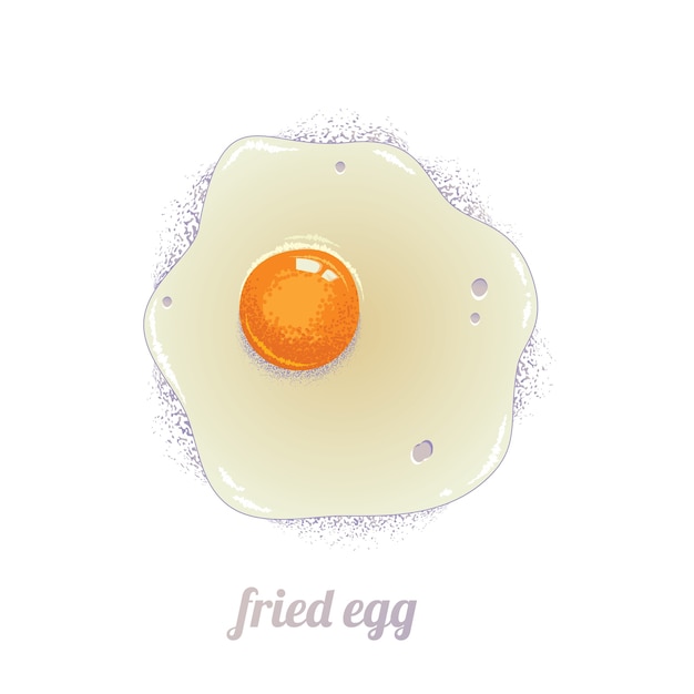 Vector hand drawn fried egg illustration