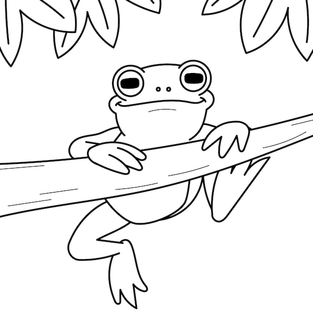 Hand drawn frog outline illustration