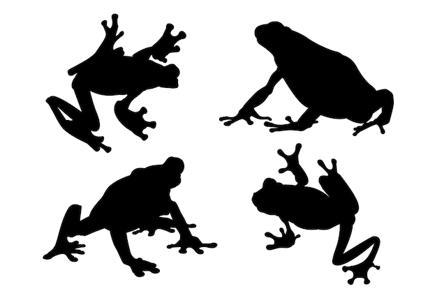 Hand drawn frog silhouette