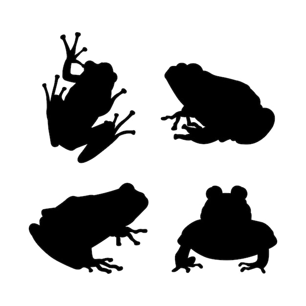 Vector hand drawn frog silhouette