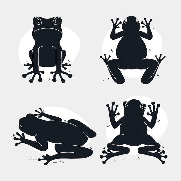 Vector hand drawn frog silhouette