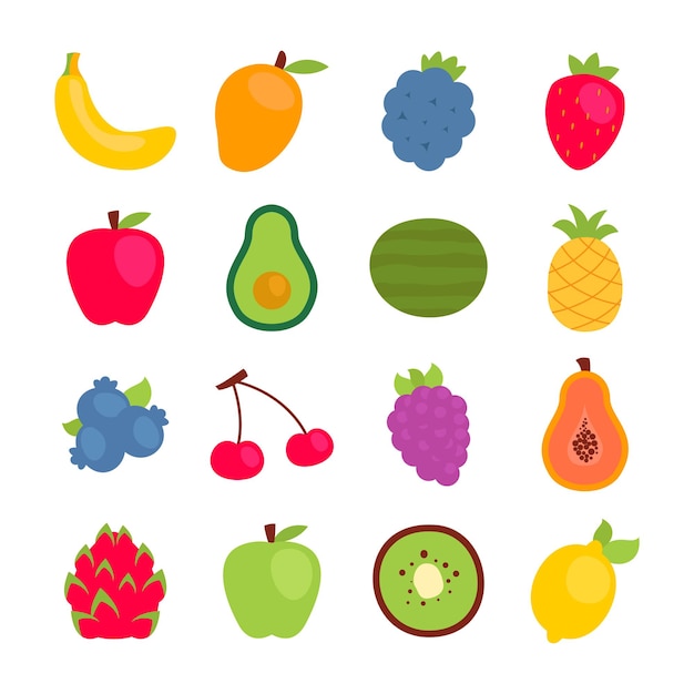 Hand drawn fruit healthy food