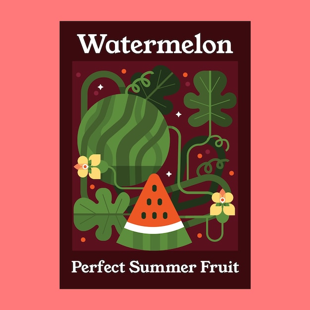 Hand drawn fruit poster template