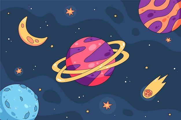 手繪的星系背景