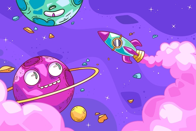 手繪的星系背景
