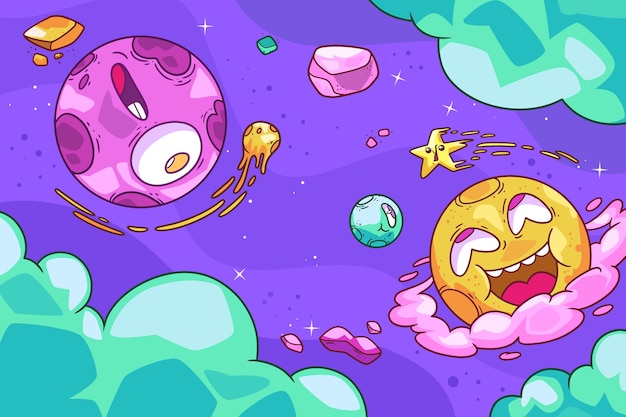 手繪的星系背景