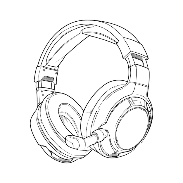 Hand drawn Gaming Headset Illustration