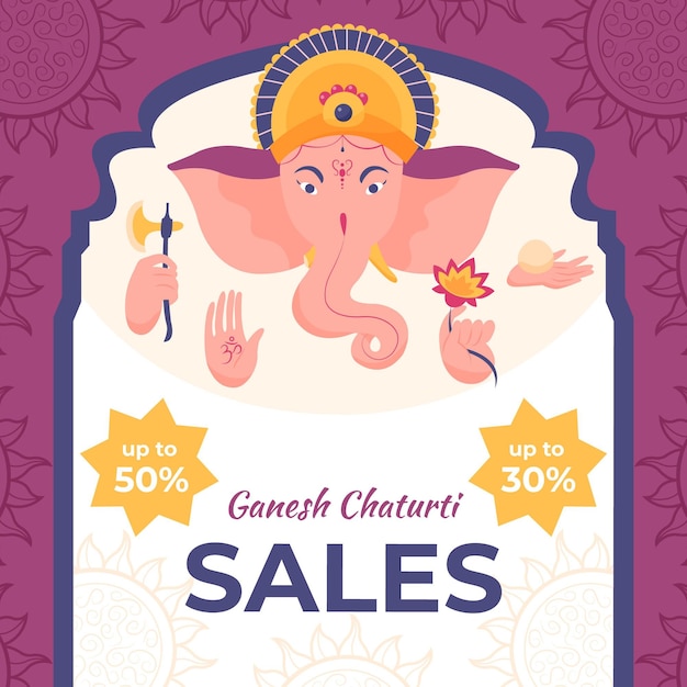 Vendite disegnate a mano di chatanthi del ganesh