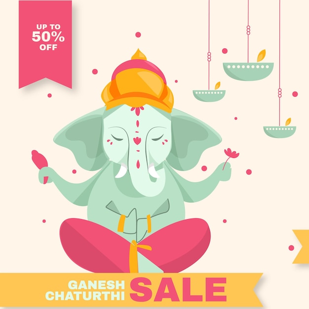 Vendite disegnate a mano di chatanthi del ganesh