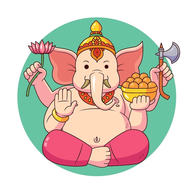 Vector hand drawn ganesh chaturthi
