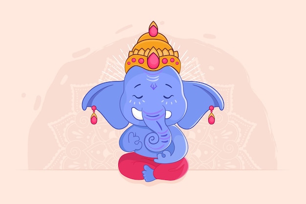 벡터 손으로 그린 ganesh chaturthi