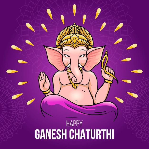 손으로 그린 Ganesh Chaturthi